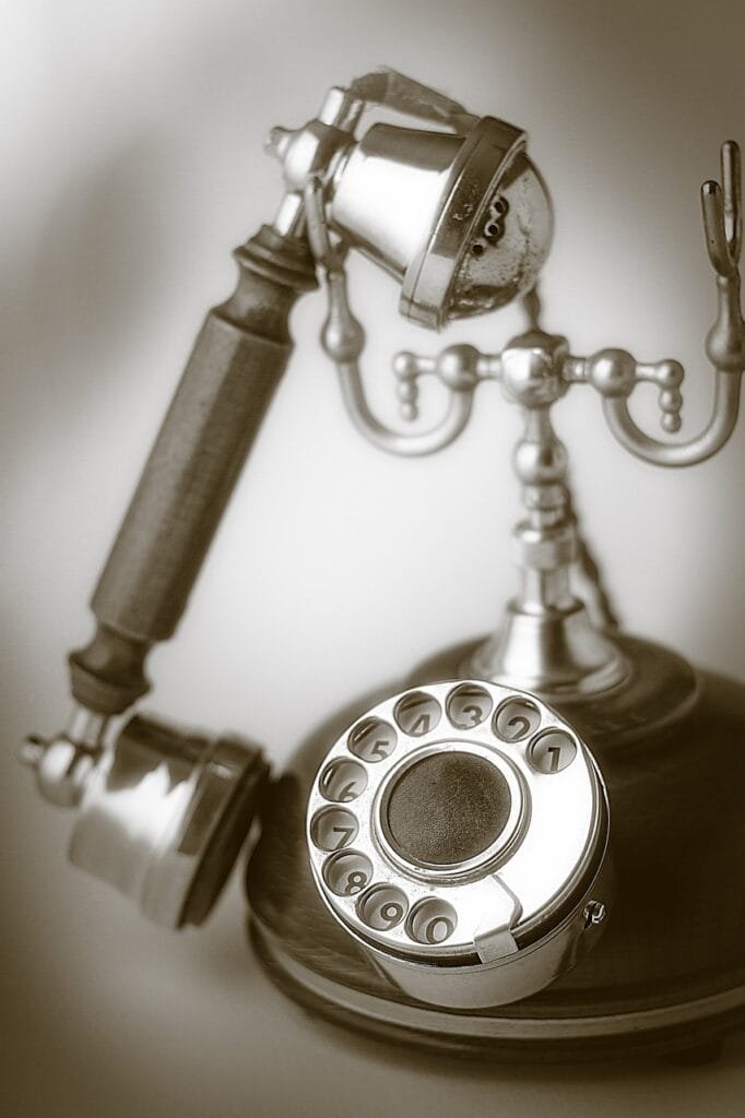 antique, phone, wood